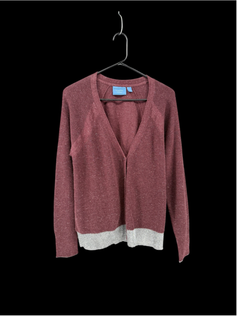 Women's Simply Vera Vera Wang Cardigan XL Burgundy Grey